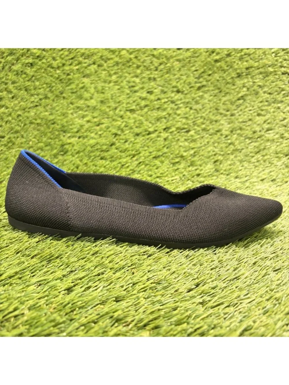 Rothy's The Point Womens Size 8.5 Black Blue Casual Classic Slip On Flats Shoes